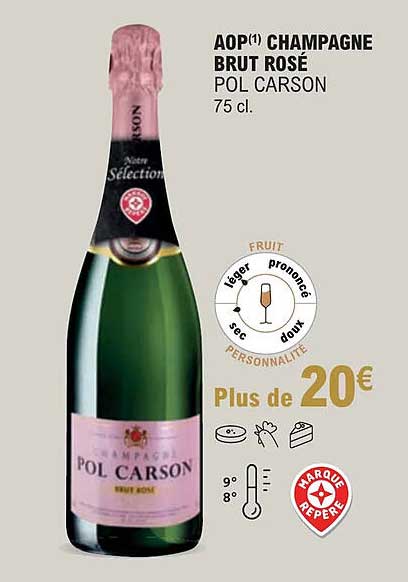 aop champagne brut rosé pol carson