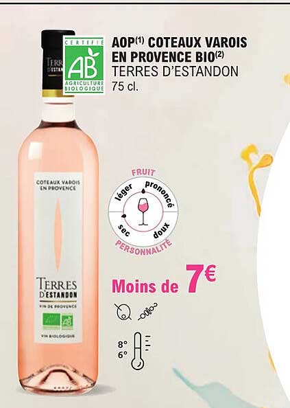 Aop Côteaux Varois En Provence Bio Terres D'estandon