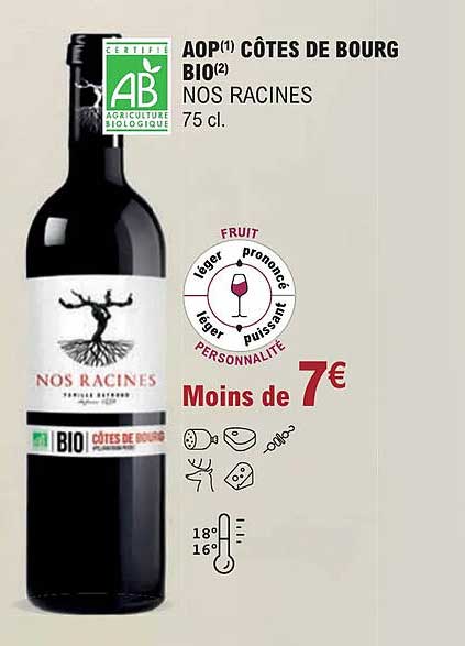 aop côtes de bourg bio nos racines