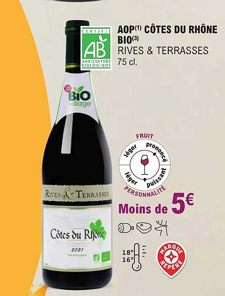 aop côtes du rhône bio rives & terrasses