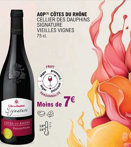 aop côtes du rhône cellier des dauphins signature vieilles vignes