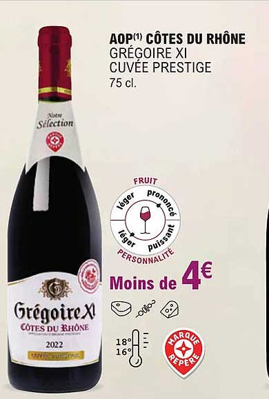 aop côtes du rhône grégoire xi cuvée prestige