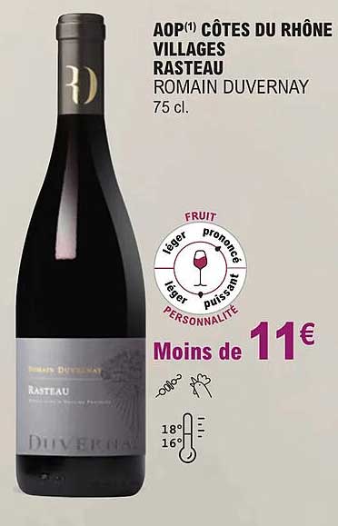 aop côtes du rhône villages rasteau romain duvernay
