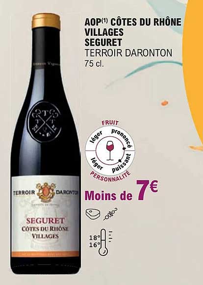 Aop Côtes Du Rhône Villages Seguret Terroir Daronton
