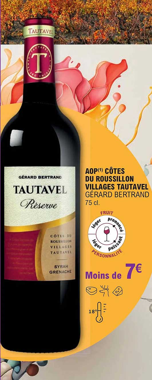 aop côtes du roussillon villages tautavel gérard bertrand
