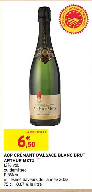 aop crémant d'alsace blanc brut arthur metz