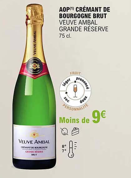 aop crémant de bourgogne brut veuve ambal grande réserve