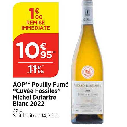 aop pouilly fumé "cuvée fossiles" michel dutartre blanc 2022