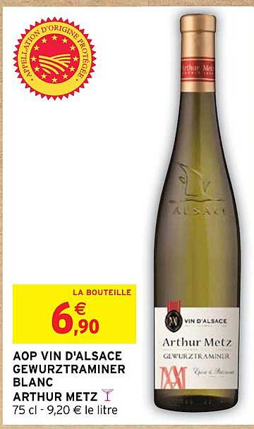 aop vin d'alsace gewurztraminer blanc arthur metz