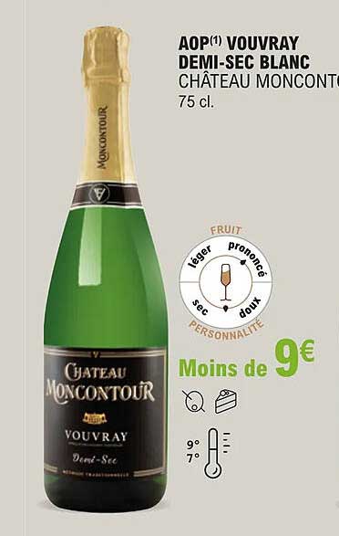 aop vouvray demi-sec blanc château moncontour