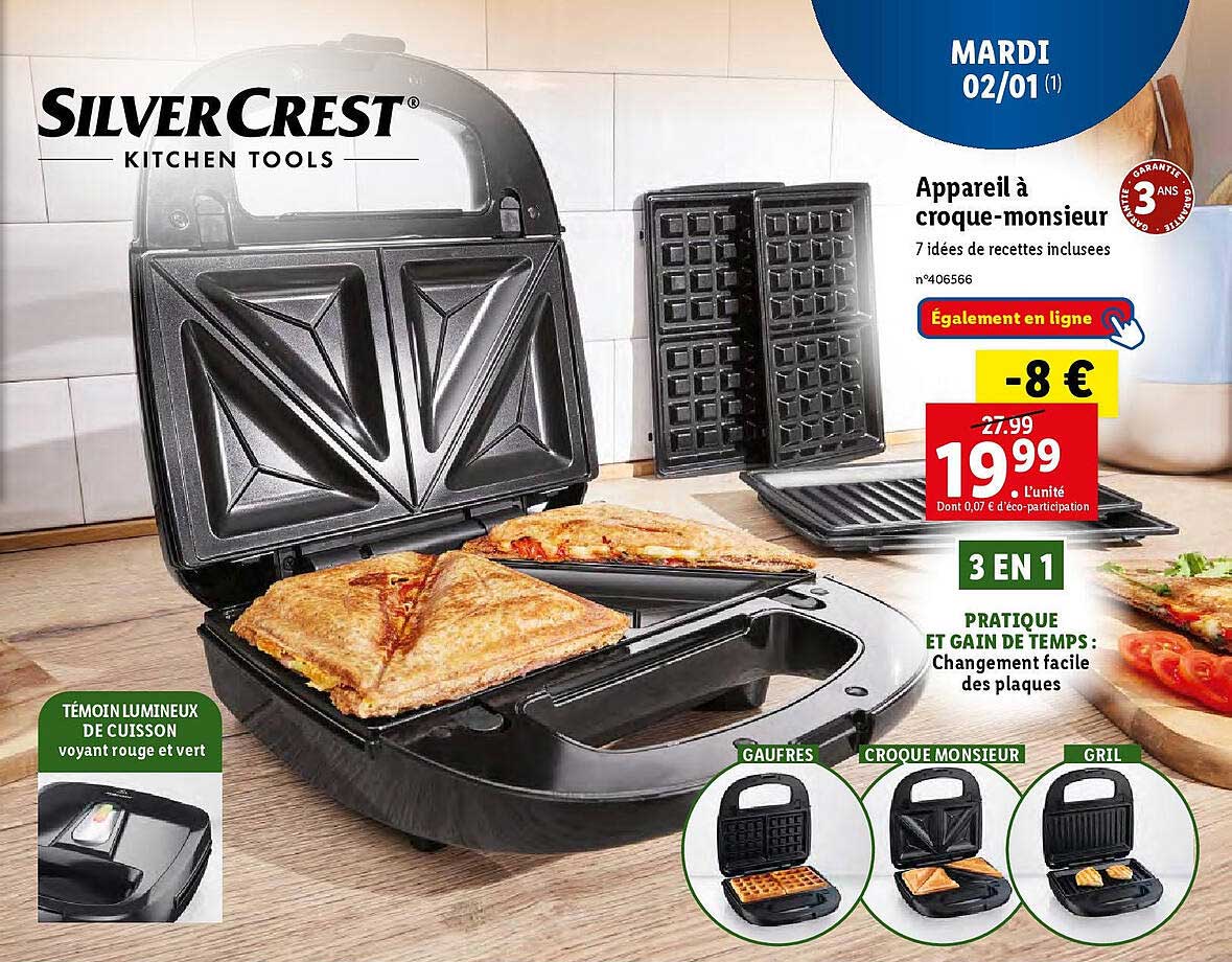 appareil à croque-monsieur silver crest