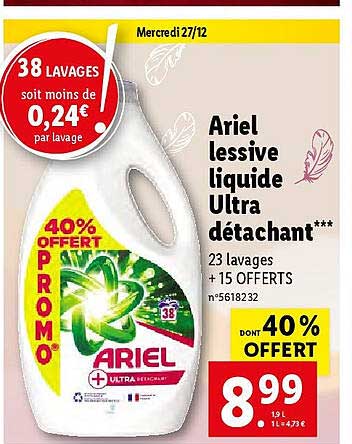 Ariel Lessive Liquide Ultra Détachant