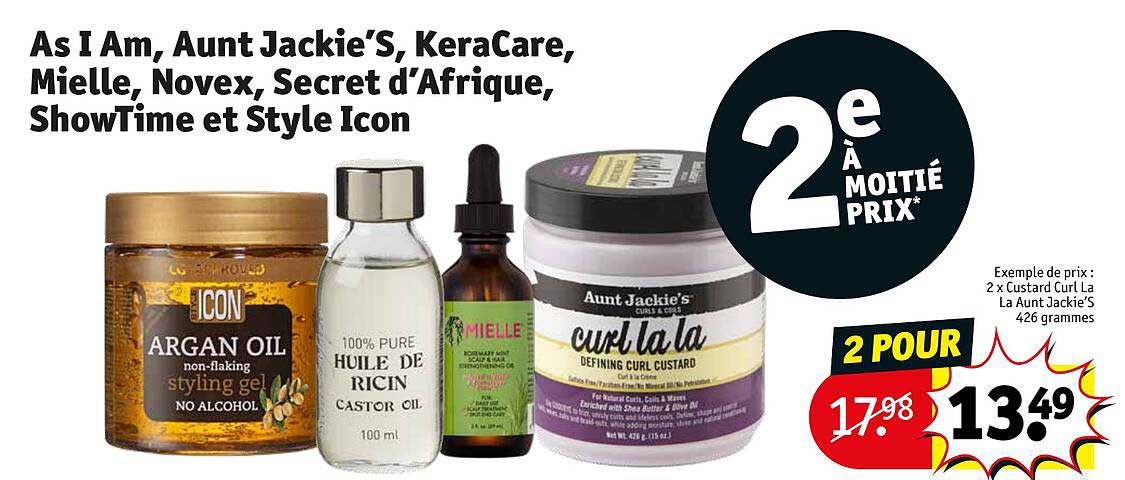 as i am, aunt jackie's, keraCare, mielle, novex, secret d'afrique, showTime et style icon