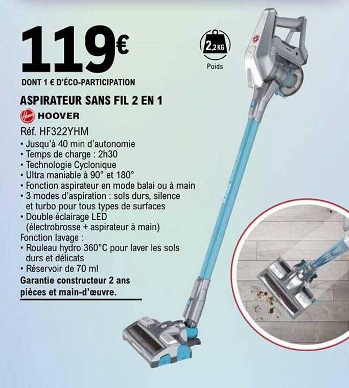 Aspirateur Sans Fil 2 En 1 Hoover