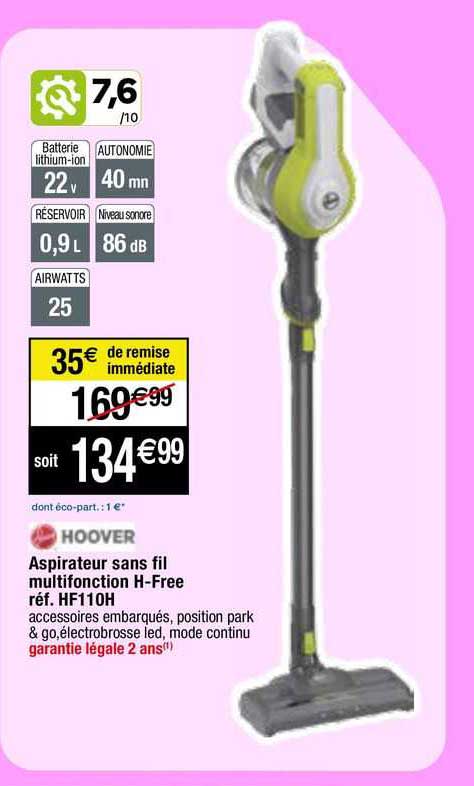 aspirateur sans fil multifonction h-free hoover