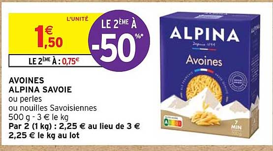 avoines alpina savoie ou perles ou nouilles savoisiennes