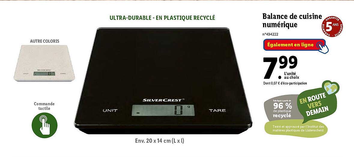 balance de cuisine numérique silver crest