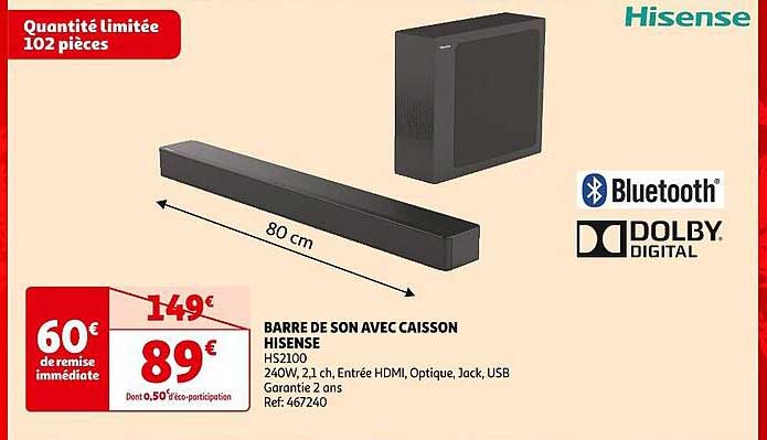 Barre De Son Avec Caisson Hisense