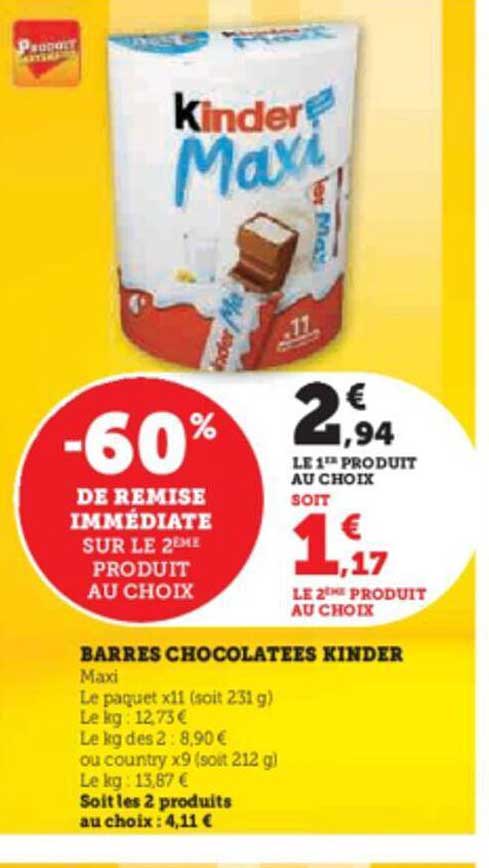 Barres Chocolatées Kinder
