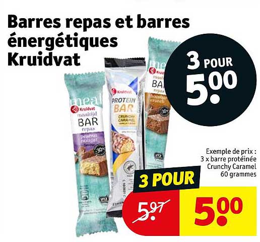 barres repas et barres énergétiques kruidvat
