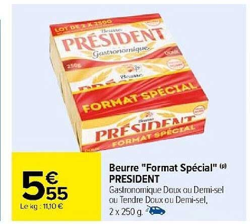 Beurre "format Spécial" Président
