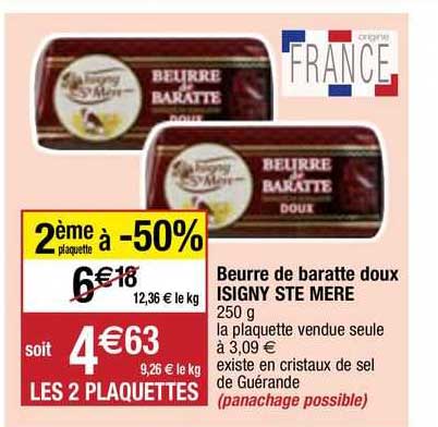 beurre de baratte doux isigny ste mère
