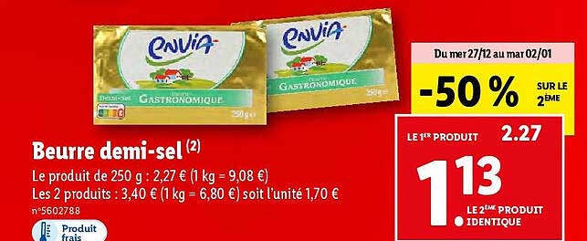 beurre demi-sel envia