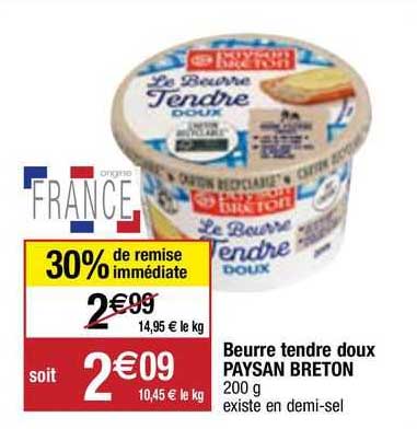 beurre tendre doux paysan breton