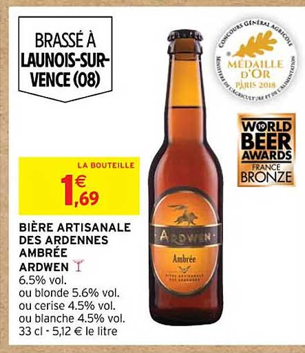 bière artisanale des ardennes ambrée ardwen