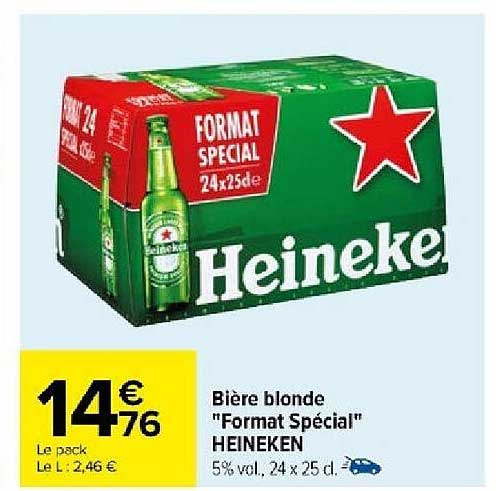bière blonde "format spécial" heineken