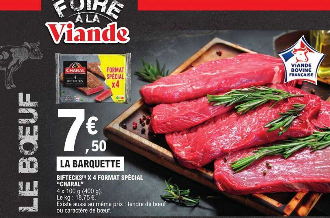 biftecks x4 format spécial "charal"