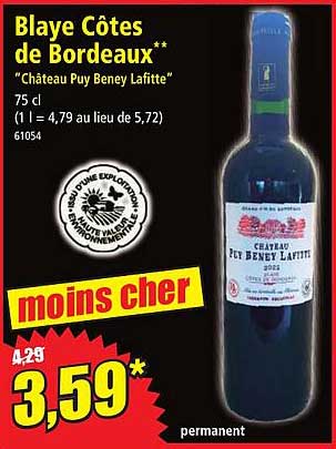 blaye côtes de bordeaux "château puy beney lafitte"