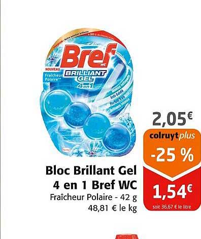 bloc brillant gel 4 en 1 bref wc