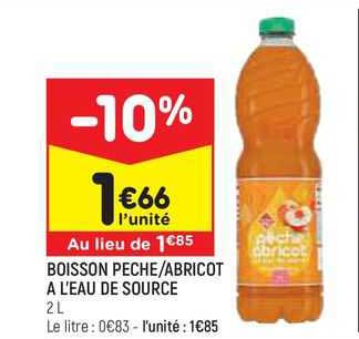 boisson pêche/abricot à l'eau de source