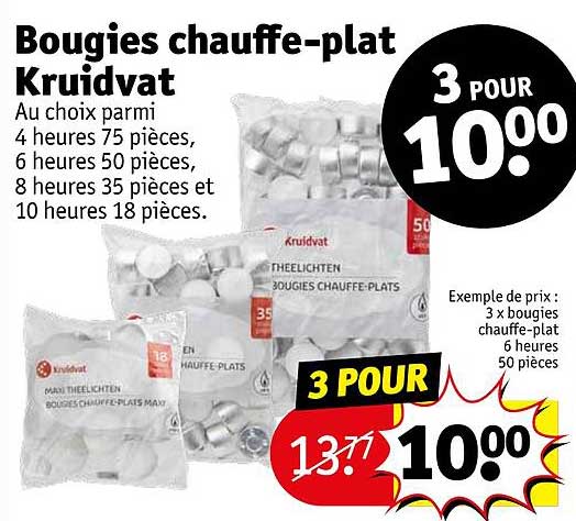 bougies chauffe-plat kruidvat