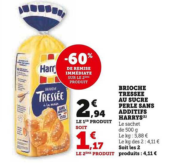 Brioche Tressée Au Sucre Perle Sans Additifs Harrys