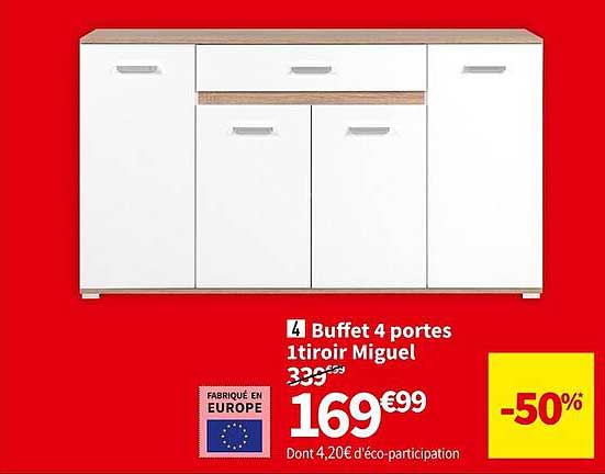 buffet 4 portes 1 tiroir miguel