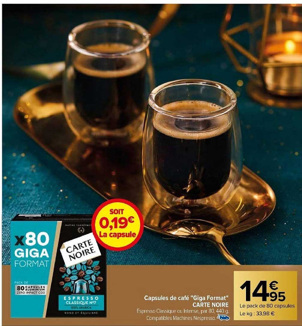 capsules de café "giga format" carte noire