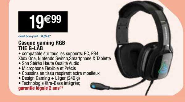 casque gaming rgb the g-lab