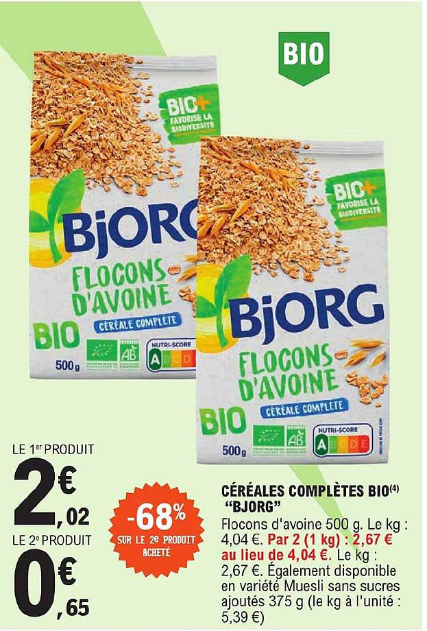 céréales complètes bio "bjorg"
