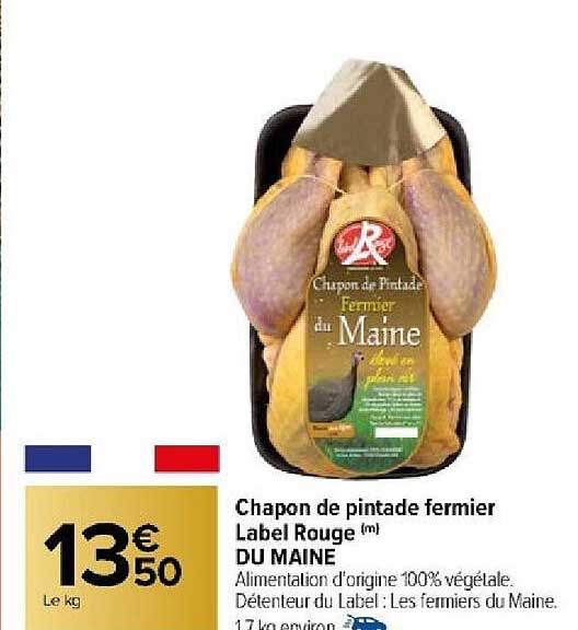 chapon de pintade fermier label rogue du maine