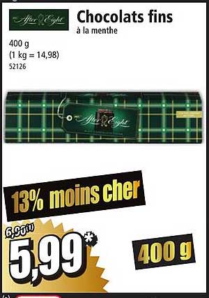 chocolats fins à la menthe after eight