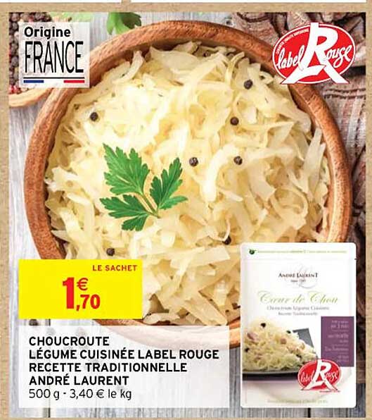 Choucroute Légume Cuisinée Label Rouge Recette Traditionnelle André Laurent