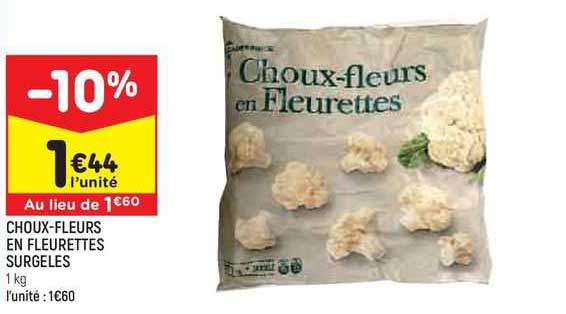 choux-fleurs en fleurettes surgelés