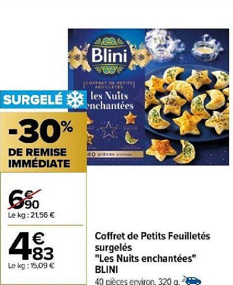 coffret de petits feuilletés surgelés "les nuits enchantées" blini