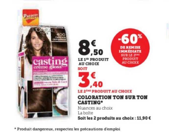 coloration ton sur ton casting