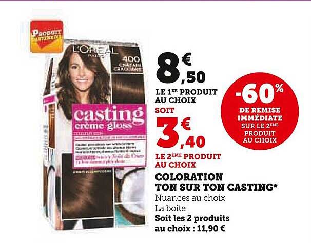 coloration ton sur ton casting
