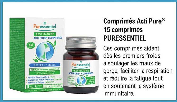 comprimés acti pure 15 comprimés puressentiel