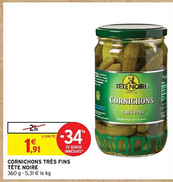 Cornichons Très Fins Tête Noire