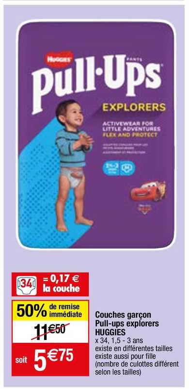 couches garçon pull-ups explorers huggies